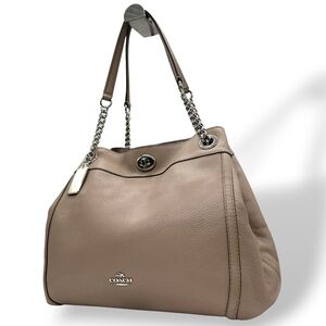 Coach Edie 36855 Tote Bag/Shoulder Bag with Chain and Turnlock closure, Leath...